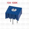3Pcs- Square Trimmer Trim Pot 104 100K Ohm 3386 Package VR Potentiometer 0.5W Top Adjust Variable Resistor.