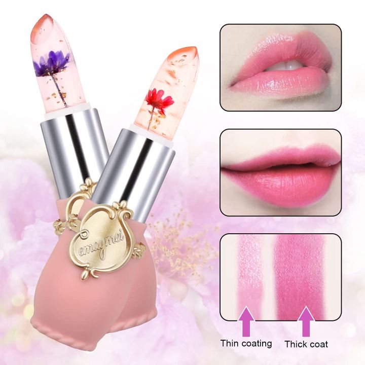 1pcs/%206pcs%20emaymei%20Transparent%20Jelly%20Change%20Lipstick%20Waterproof%20Crystal%20Jelly%20Lipstick%20with%20Flower%20Inside%20%7C%203.8gm%206%20Shades%20Available%20-%20Image%208