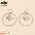 Carat Drop Earrings Sparkling Rhinestone Butterfly Dangle Drop Earrings Fashion Accessories. 