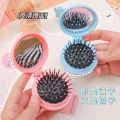 Portable Portable Macaron Color Airbag Comb Mini Mirror Comb Folding One Cute Air Cushion Massage Comb. 