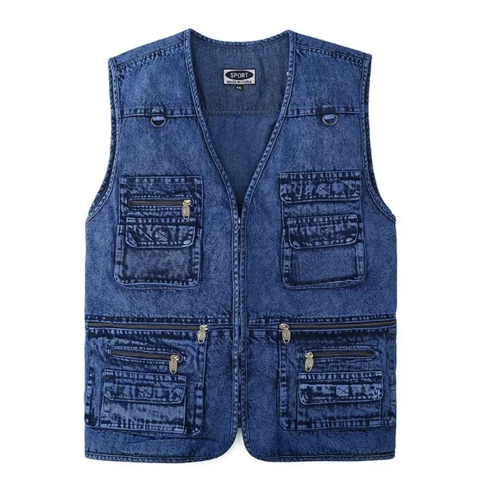 Men's%20Denim%20Vest%20Jacket%20Deep%20Blue%20Sleeveless%20Outerwear%20Waistcoat%20Multi-pocket%20Trucker%20Biker%20Jeans%20Sleeveless%20Jacket%20Gilet%20-%20Image%204