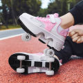 NEW children's sports roller skates deformation shoes 4 four-wheeled roller skates adult runaway shoes student deformation wheel.