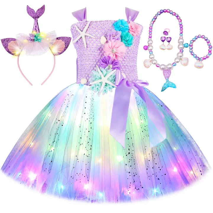 Princess%20Mermaid%20Dress%20for%20Girls%20LED%20Light%20Up%20Ocean%20Themed%20Birthday%20Party%20Tutu%20Dress%20Clothes%20Halloween%20Costume%20for%20Kids%20Vestidos%20-%20Image%202