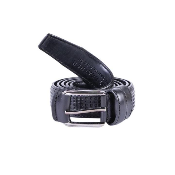 Black Leather Casual Belt For Women