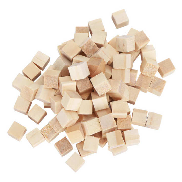 Liu Xing 100Pcs Wooden Cubes Pine Square Blank Blocks for DIY Craft Early Childhood Puzzle Toy 10mm