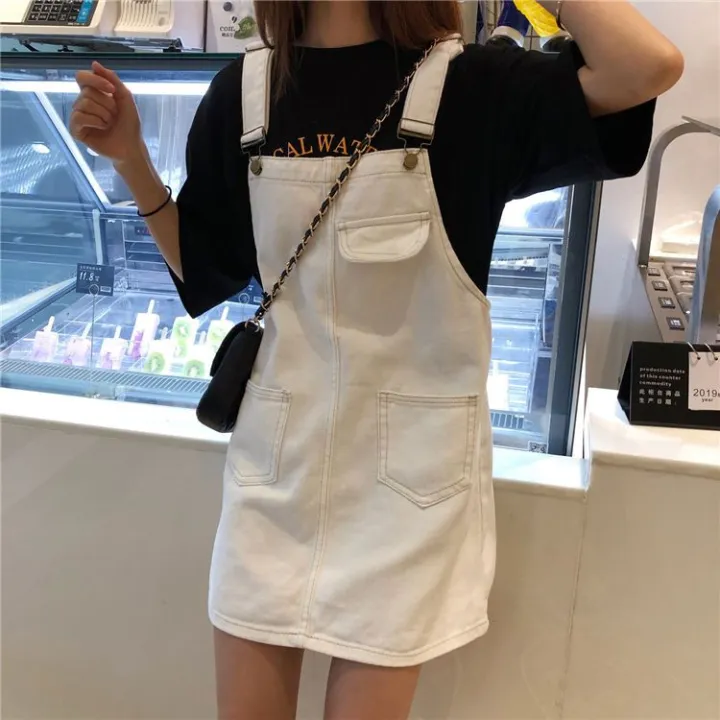 Summer%20Korean%20Style%20Large%20Size%20Loose%20Slimming%20Denim%20Suspender%20Skirt%20Women's%20Small%20All-Matching%20Youthful-Looking%20Suspenders%20Jumpsuit%20Short%20Skirt%20Fashion%20-%20Image%207