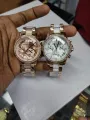 MK 6307 MKors Women's Luxury Ritz Rose Gold-Tone Cronographic Watch. 