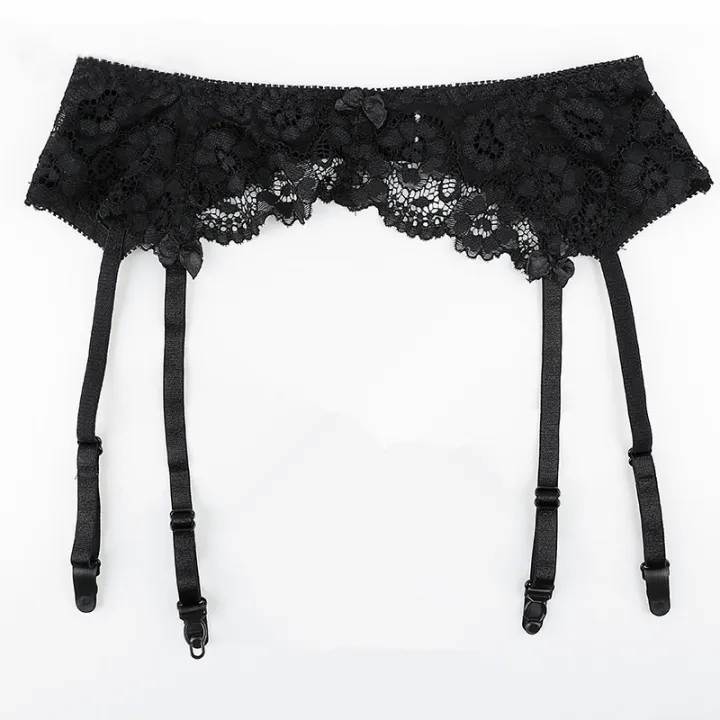 Women's%20Underwear%20Plus%20Size%20Lace%20Garter%20Belt%20Lace%20Transparent%20Suspenders%20Adjustable%20Three-breasted%20Belt%20Stockings%20-%20Image%204