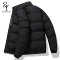 Men Jacket Letter Print Windproof Elastic Cuff Jacket Coat. 