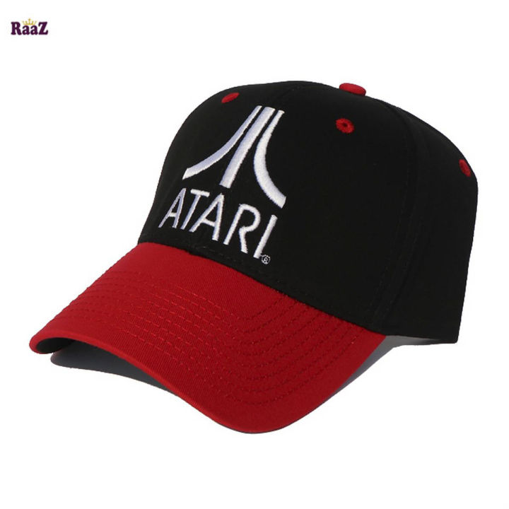 Black And Red ATARI Logo Cotton Curved Cap