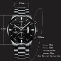 GENEVA Brand Men Quartz Watch Men's Waterproof Steel Band Calendar Business Wacthes for Men Gift Relo. 