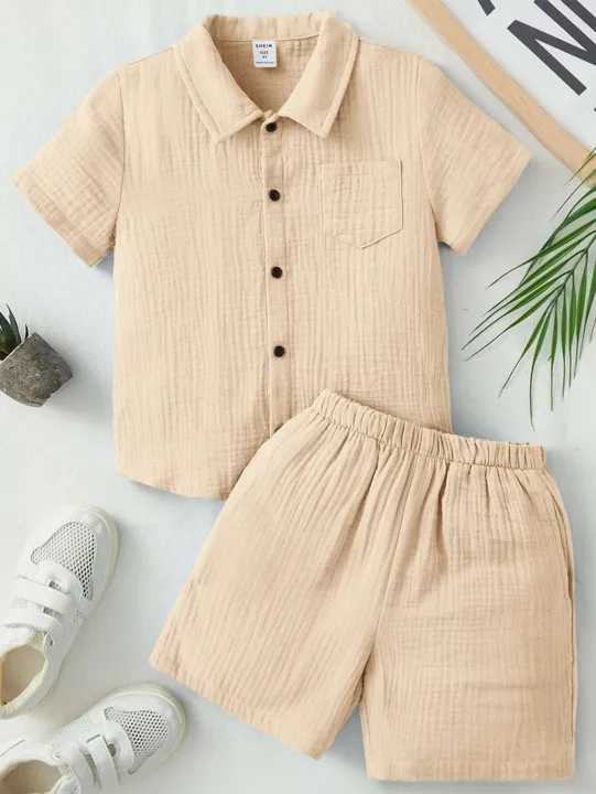 Children%E2%80%99s%20Young%20Boy%20%20Toddlers%20Nice%20Clothes%20Button%20Front%20Shirt%20&%20Shorts%20for%20Kids%20-%20Image%202