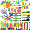 Toys Balls Cross-border Amazon Water Splash Diving Toys Kids Pool Treasure Hunt Diving Torpedo Water Ring Diamond Set Toys. 