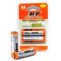 MP Multiple Power Rechargeable AA R6 Ni-MH 1.2V 3000mAh Camera Battery (Pack of 2).