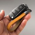 Car Key Chain Luxury Genuine Leather Keychain Pure Color Buckle Key Ring Car Accessories Gift Car Keychain. 