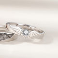 Luxury Romantic Angel Demon Couple Rings for Women Men Fashion Zircon Wings Design Adjustable Engagement Wedding Ring Jewelry Loser Lione.