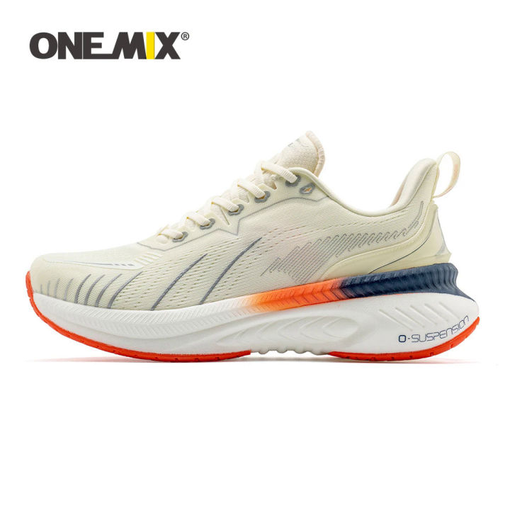 selevn roind】 ONEMIX White Road Running Shoes for Men Air Cushion