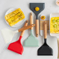 1Pc Silicone Spatula Cooking Utensils Meat Egg Kitchen Scraper Non-stick Spatula Dounp. 