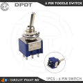 3Pin/6Pin SPDT and DPDT Self-Lock TOGGLE Switch MTS202 AC 125V 6A or 250V 3A Switch Single/Double Pole Double Throw(SPDT) ON-OFF-ON/OFF-ON-OFF Miniature Toggle Switches.