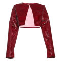 Sifreyr Red PU Leather Crop Jacket Coats Women Autumn Winter Long Sleeve Cardigan Outwear Fashion Streetwear Y2K Hottie Clothes.