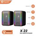 KISONLI X22 20 Watt Big Power 10 Mode RGB Light Desktop Speaker Full Range 2.0 PC USB DC5V AUX Bluetooth Gaming Speakers. 