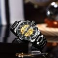 Automatic Watches for Men, Skeleton Watches for Men Stainless Steel Strap Skeleton Self-Winding Mechanical Watch Dial Wrist Watch. 