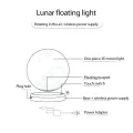 Creative 3D Magnetic Levitation Moon Lamp Night Light Rotating LED Floating Lamp Home Decoration. 