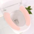 1Pair Portable Reusable Warm Plush Toilet Seat Filling Washable Bathroom Mat Seat Cover Health Sticky Pad Household Supplies. 