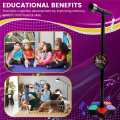 Kids Microphone With Light Stand Toy, black. 