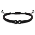 New Hand Woven Couple Bracelet A to Z Name 26 Initials Black Wristbands for Women Men Valentine's Day Gift Jewelry Accessories. 