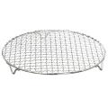 304 Stainless Multipurpose Steel Round Grill Net with Foot Barbecue Rack Steam Baking Rack Camping Outdoor BBQ Meshes. 