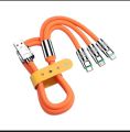 3 in 1 120W 6A Fast Charging Type C Cable Micro USB for iPhone Charging Cable for Samsung Huawei Xiaomi Phone Charger USB Cable.