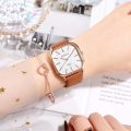 ROSIVGA Fashion Square Watch Men Women Couple Watches Unisex Leather Band Sports Watch. 