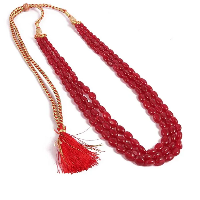 3%20Layer%20Ruby%20Smooth%20Oval%20Shaped%20Strand%20Beads%20-%20Necklace%20For%20Girls%20-%20Image%207