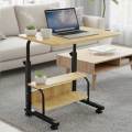 Adjustable Double Layer Laptop Table with Wheels – Portable Study & Reading Desk.