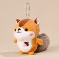 Big tail squirrel plush pendant women's bag bag key chain bucktooth rat pendant plush toy grab doll machine doll. 
