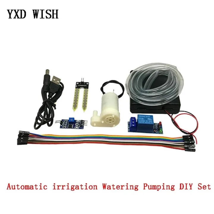 Diy Automatic Watering Irrigation System Soil Moisture Sensor Pump