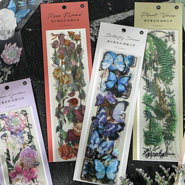 RHS%20Online%206PCS%20PET%20Flat%20Stickers%20Flower%20Series%20Rose%20Butterfly%20Album%20Diary%20Decorative%20Scrapbooking%20Sticker%20Gift%20-%20Image%204