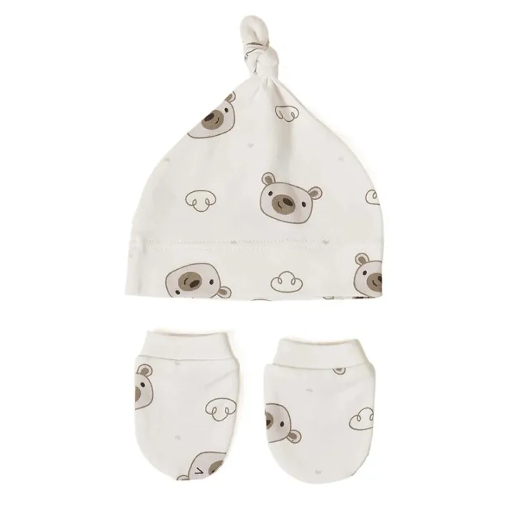 Cute%20Cartoon%20Newborn%20Baby%20Cotton%20Beanies%20Hat%20and%20Mittens%20Set%20Baby%20Newborn%20Accessories%20-%20Image%204
