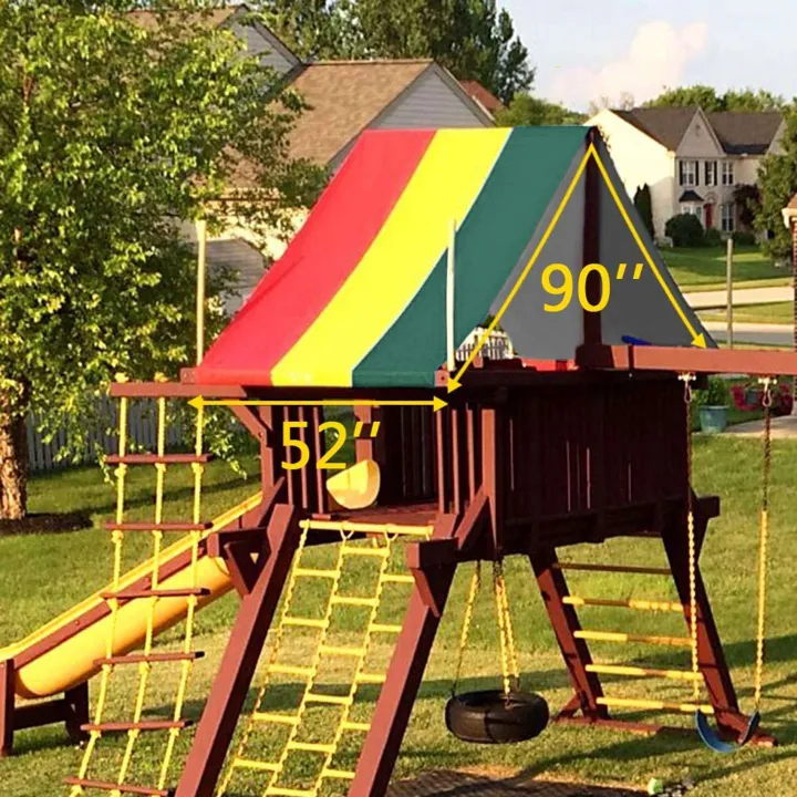 NXFDSIOZ%202Pcs%2052%20Inch%20x%2090%20Inch%20Swing%20Set%20Replacement%20Tarp%20for%20Play%20Set%20Outdoor,%20Multi-Color%20-%20Image%205