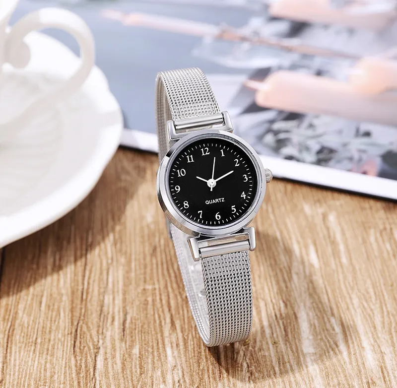 Stainless Steel Women's Small Silver Watches Women Silver