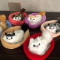Simulation Mini Cat Cute Plush Cats with Sound Children Birthday Gifts Creative Imitation Cat Toys Ornaments Home Decoration. 
