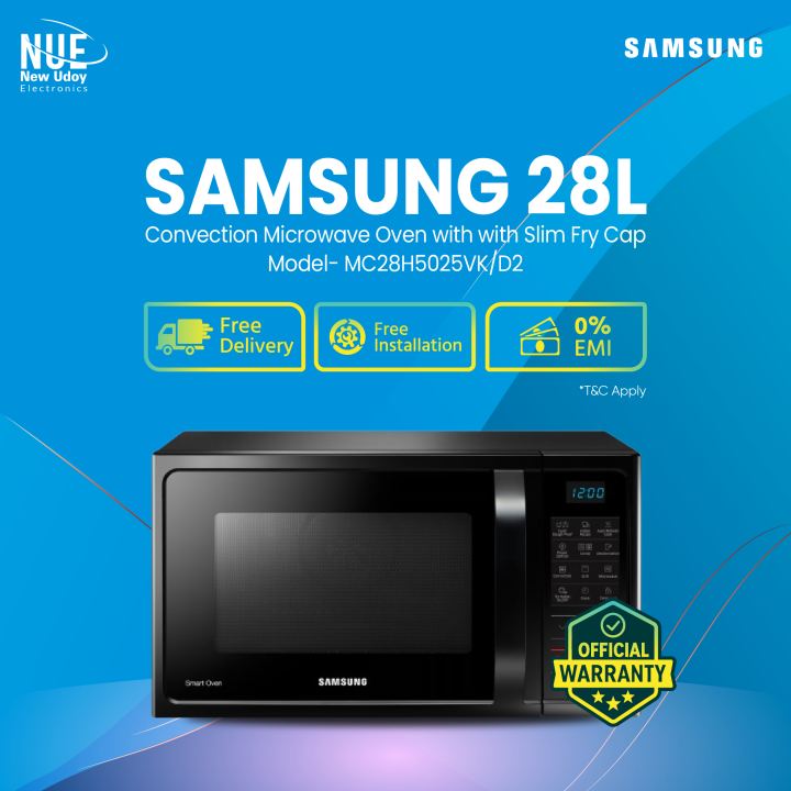 Samsung Convection Microwave Oven with Slim Fry Cap-28 L Model -MC28H5025VK/D2