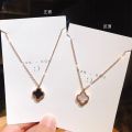 Fashion Double-sided Clover Stainless Steel Pendant Necklace Jewelry For Women Exquisite Four leaf Clover Necklace. 