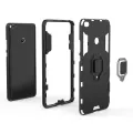 For Xiaomi Mi Max 2 Phone Case, Silicone TPU and Hard PC Luxury Armor Shockproof Metal Ring Holder Cover Phone Casing. 
