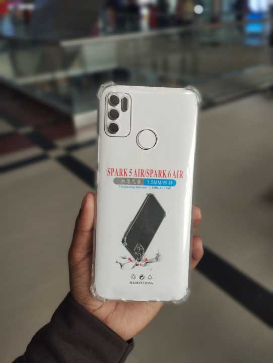 For Tecno Spark 6 Air/Tecno Spark 5 Air Back Cover Crystal Clear Bumper Transparent Case Back Cover