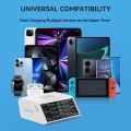 ASOMETECH 100W USB C Fast Charger Station,4 QC3.0 + 4 PD3.0 PPS + Wireless Charging,9 in 1 USB Charger For Samsung iPhone iPAD. 