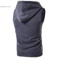 Men's Casual Hoodie with Sleeveless Zipper Sports Shirt, Spring/summer/autumn Cotton Jacket Vest. 