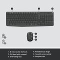 Logitech MK235 Wireless Keyboard and Mouse Combo for Windows, 2.4 GHz Wireless Unifying USB Receiver, 15 FN Keys, Long Battery Life, Compatible with PC, Laptop.
