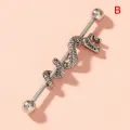 14G Coiled Snake Dragon Industrial Barbell Cartilage Earring Piercing Jewelry Podazz. 